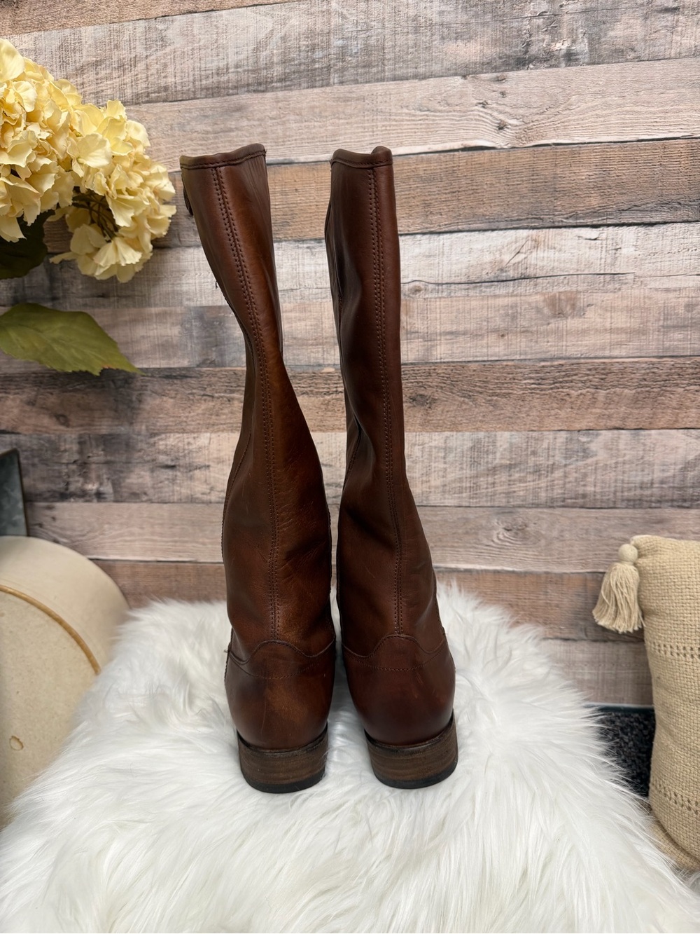 Frye Women's Tall Leather Boots - Brown - Picture 3 of 5